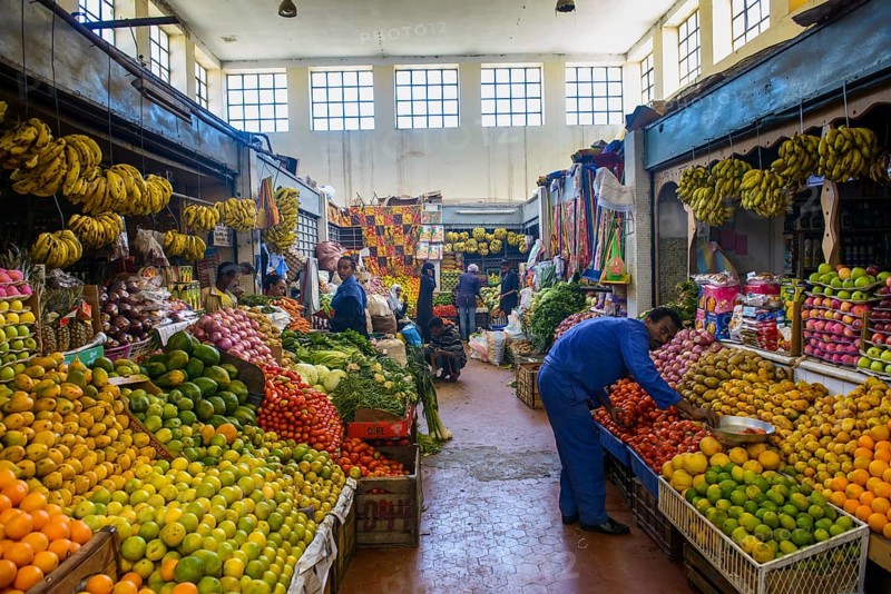 Fruit stalls in the Colonial market