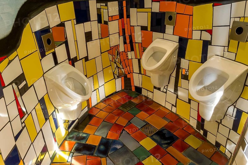 Urinals in the men's room at the Kunsthaus Abensberg by Peter Pelikan