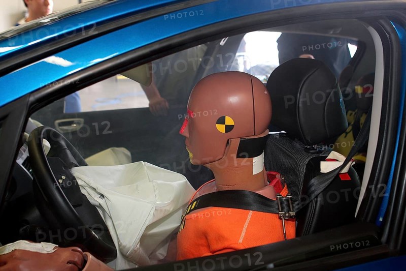 Crash test dummy in the car