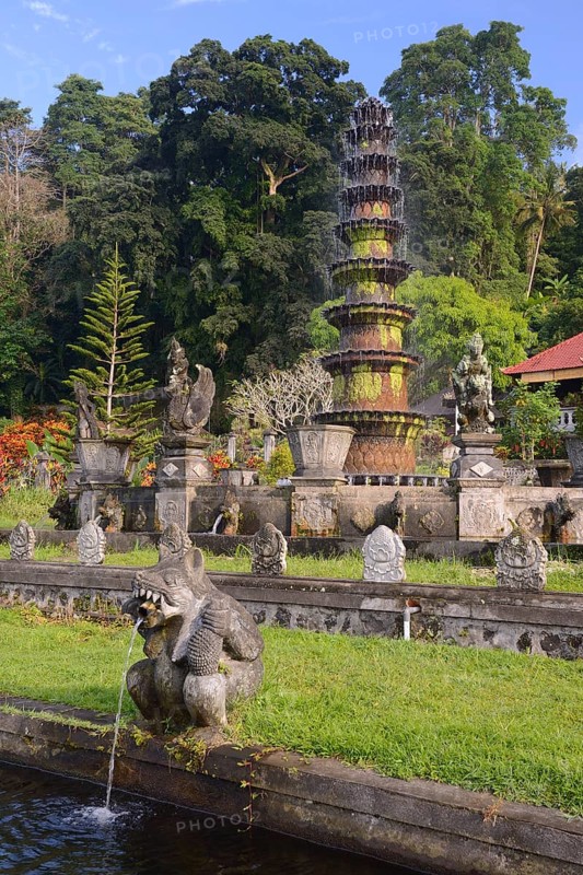 Fountains and water basins at the Tirta Gangga Water Temple