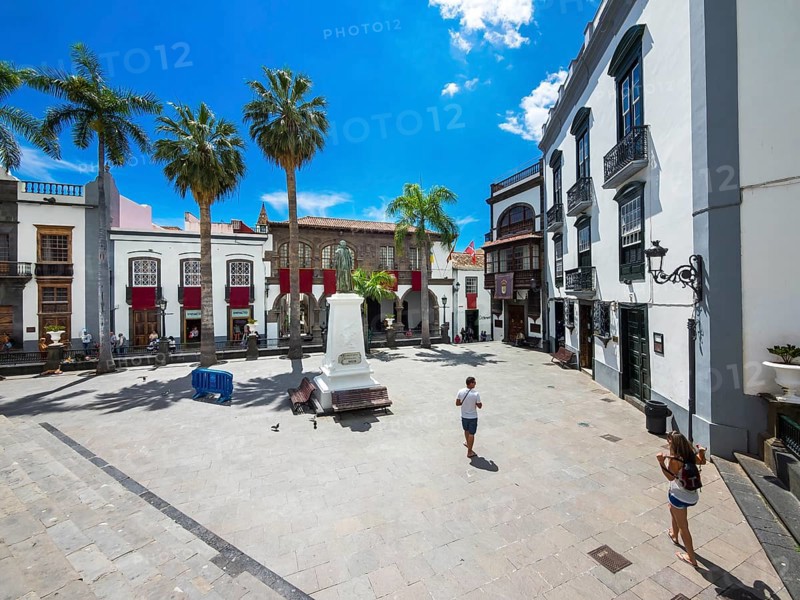View from the church Iglesia Matriz de El Salvador of Plaza de Espana