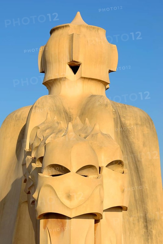 Sculpted ventilation shaft on the roof of Casa Mila