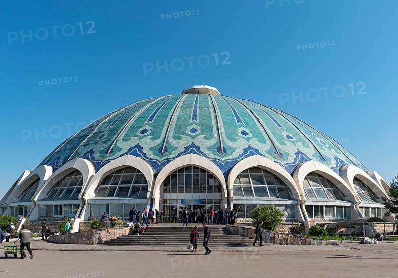 Green-domed building of Chorsu Bazaar