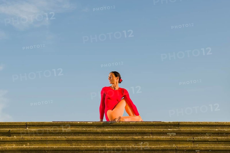 Young woman practising Hatha yoga