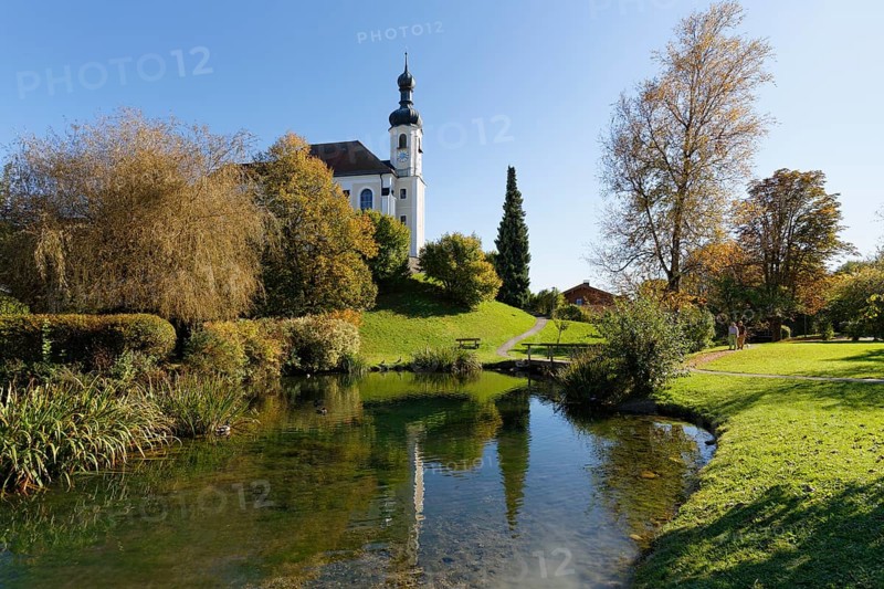Parish church and village pond