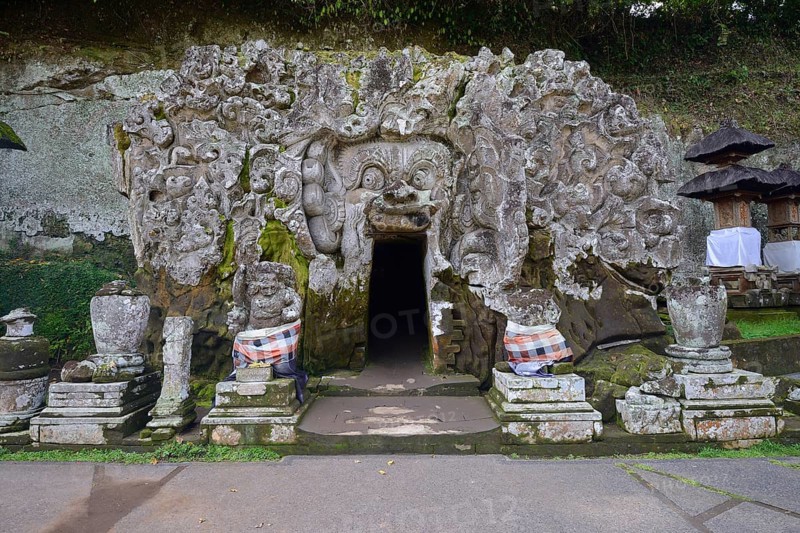 The 1100-year-old elephant grotto in the elephant cave temple Goa Gajah