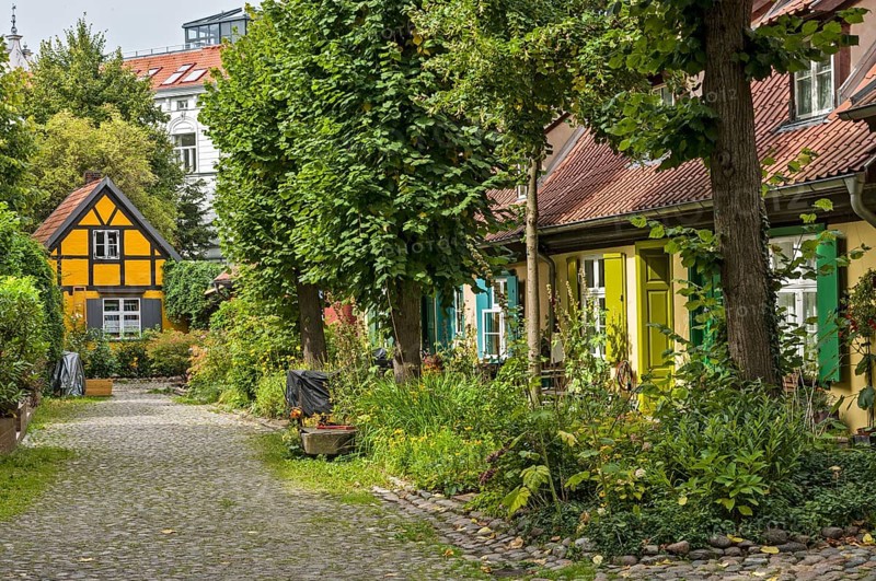 Houses in monastery grounds