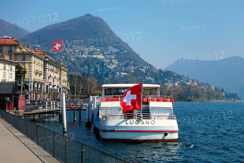 Lugano liner at the stop Giardino