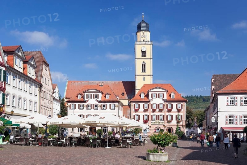 Marketplace with twin houses and Cathedral of St. John the Baptist