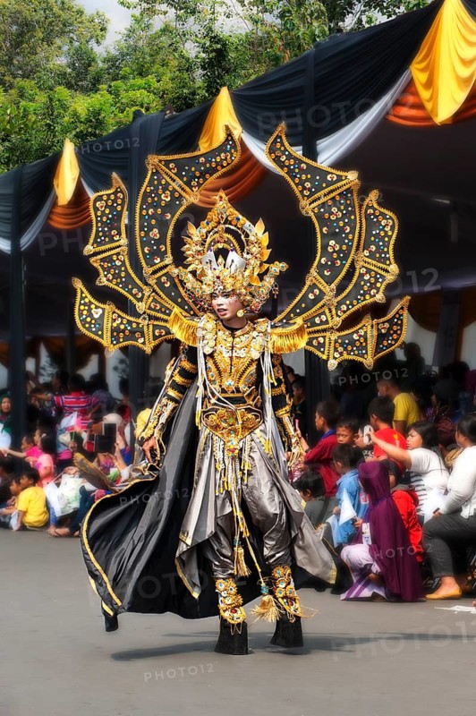 Elaborate costume at the Jember Fashion Festival