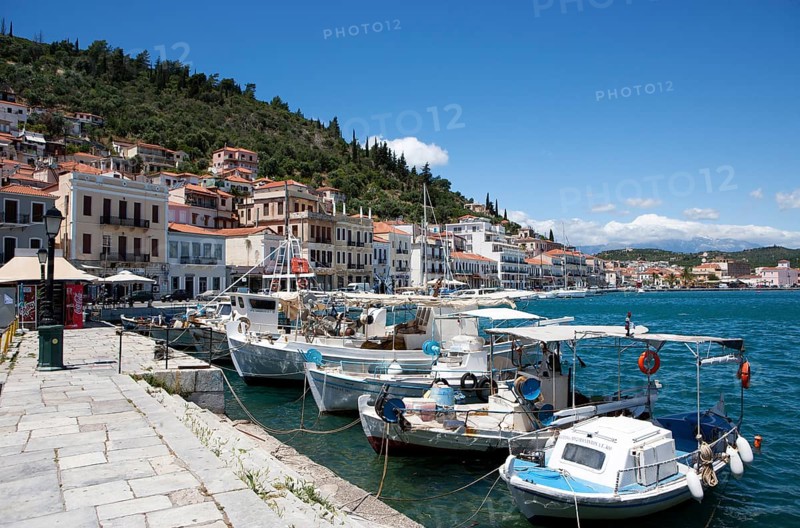 Harbour promenade with fishing boats