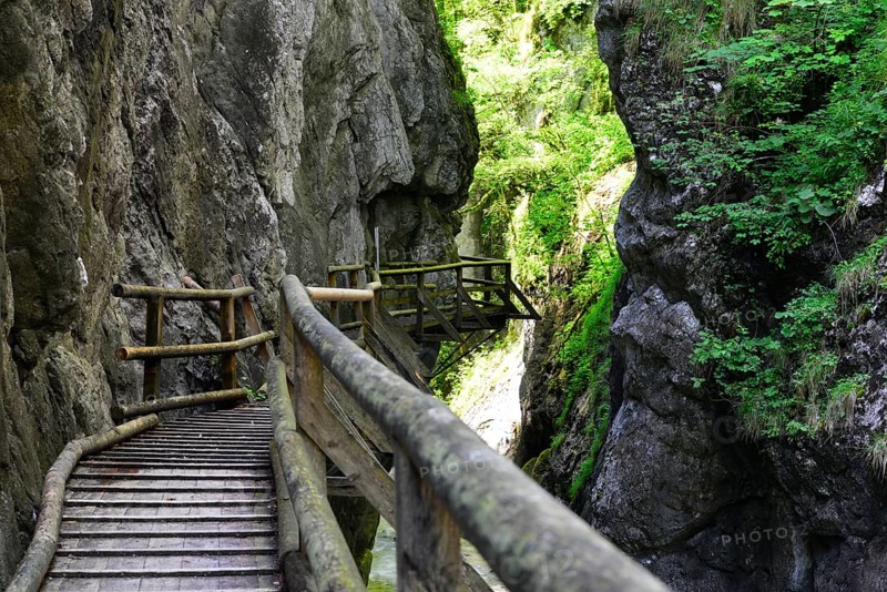 Wooden boardwalk in the Nothklamm gorge
