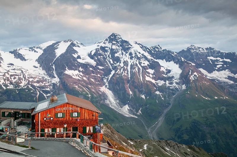 Edelweisshutte alpine hut in the early morning