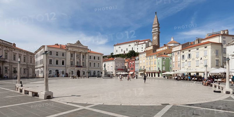 Tartini Square with the Town Hall and Church of St. George