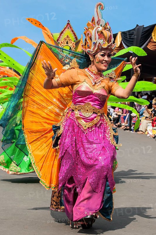 Elaborate costume at the Jember Fashion Festival