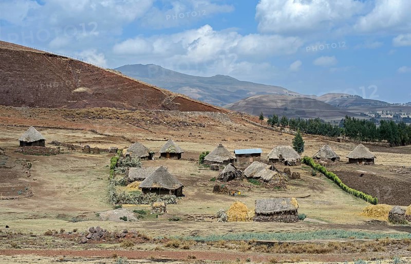 Farmers' village with thatched