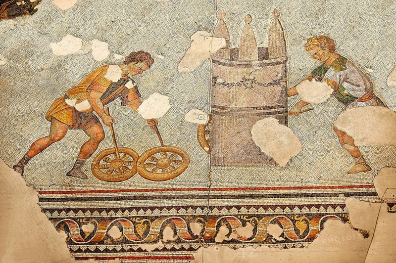 6th century Byzantine Roman mosaic of a race