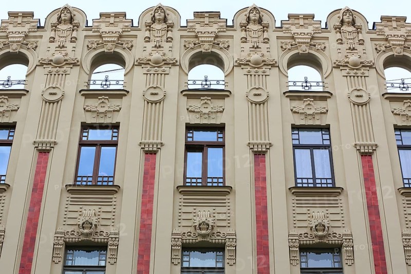 Art Nouveau facade of the house Alberta iela 2a or Albert Street 2a