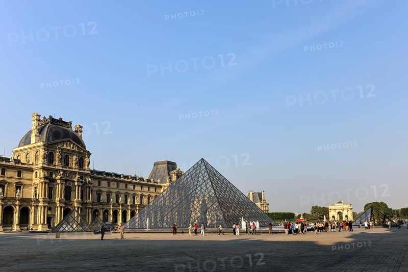 Glass pyramid in the courtyard of the Palais du Louvre