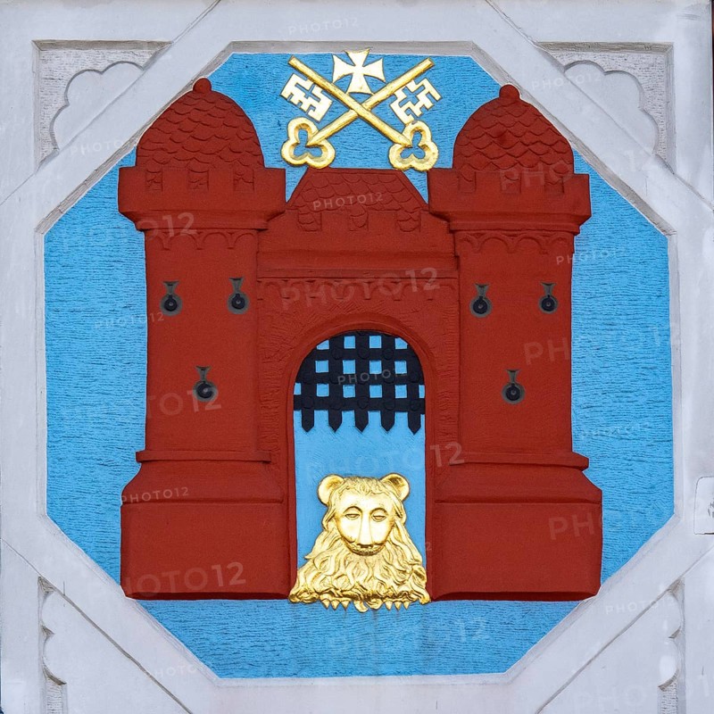 Coat of arms at the Schwarzhaupterhaus in the old town of Riga