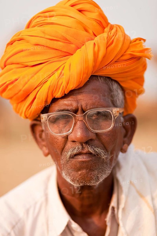 Portrait of a senior Rajasthani