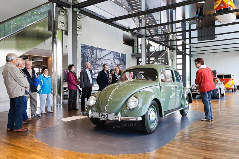 Volkswagen Beetle from 1950 in the automotive exhibition at the ZeitHaus