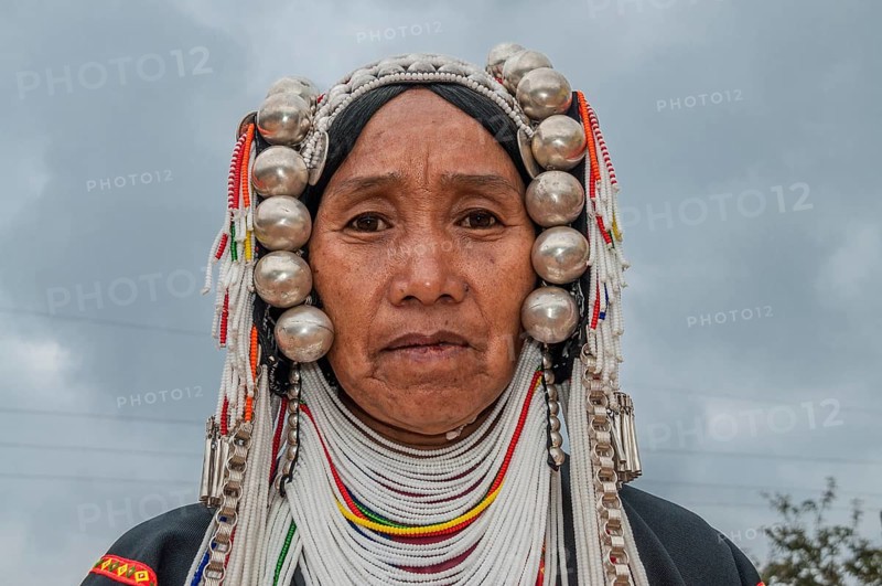 Traditionally dressed woman from the Akha people