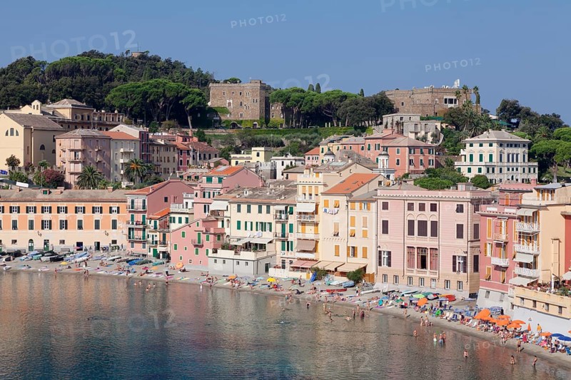 The town's beach in Baia del Silenzio bay