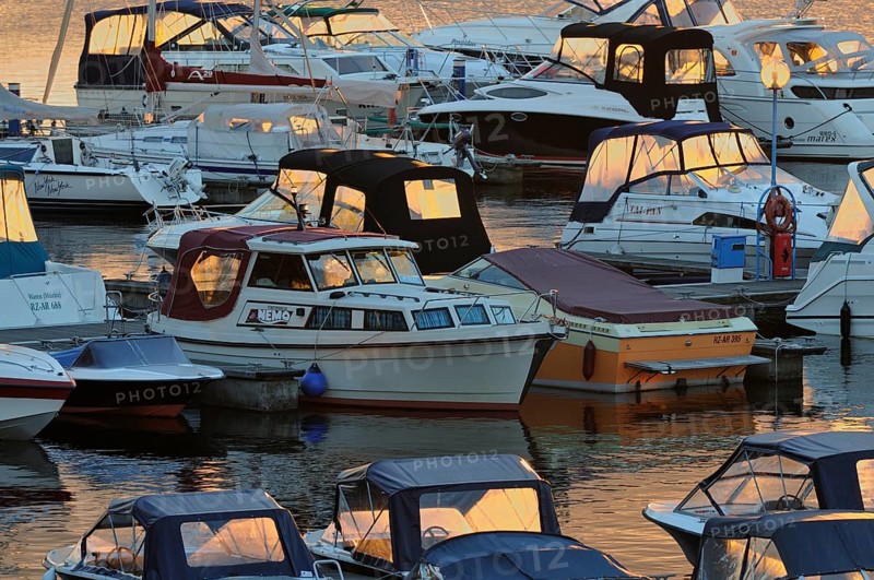 Motorboats in the city harbour