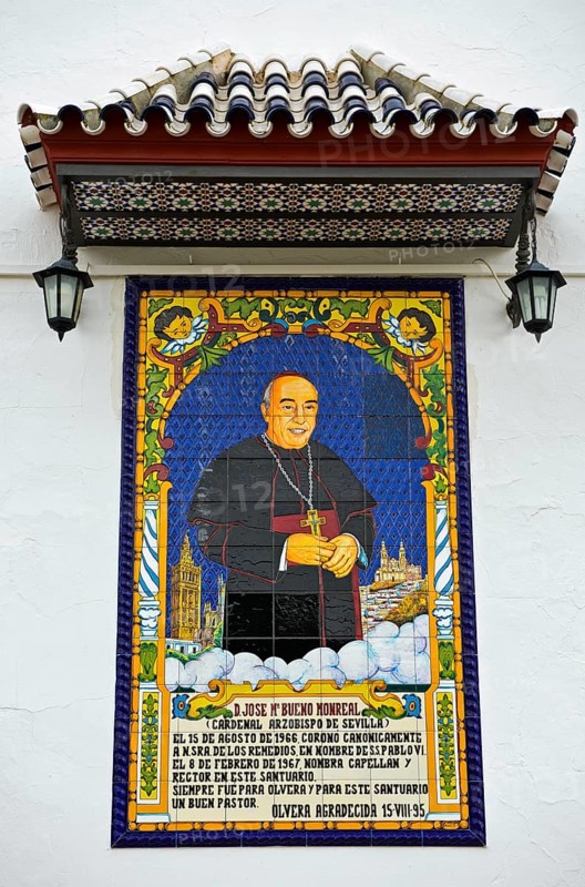 Memorial plaque to Archbishop Bueno Monreal at the Santuario de Nuestra Senora de los Remedios