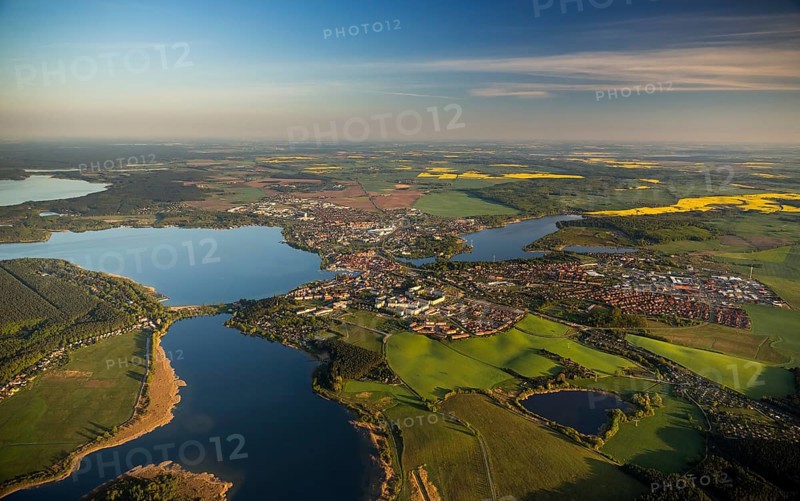 Waren with Feisnecker See Lake and Binnenmuritz Lake