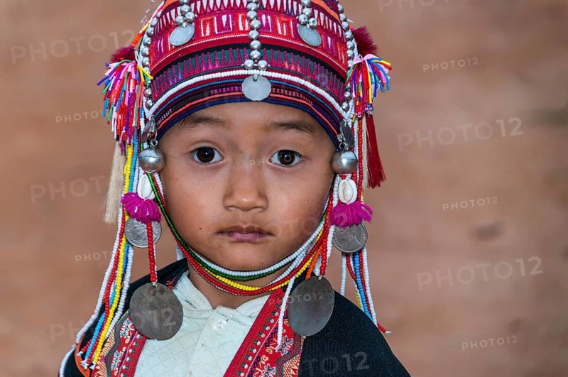 Traditionally dressed girl from the Akha people