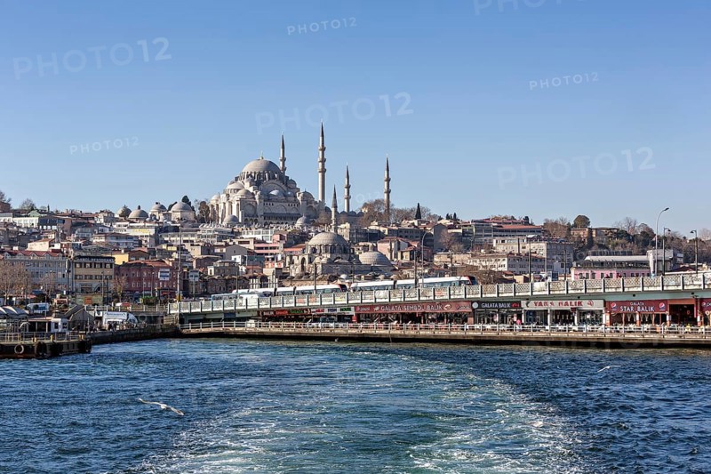 Two-storeyd Galata Bridge over the Golden Horn