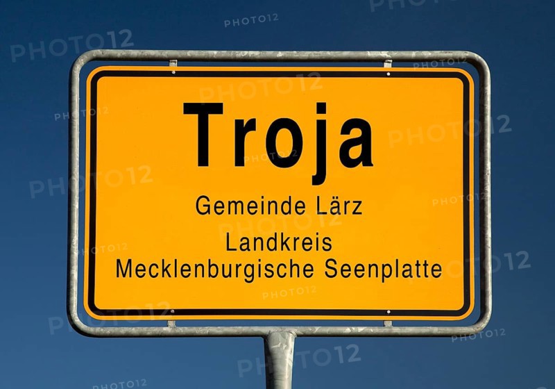 City limits sign of Troja