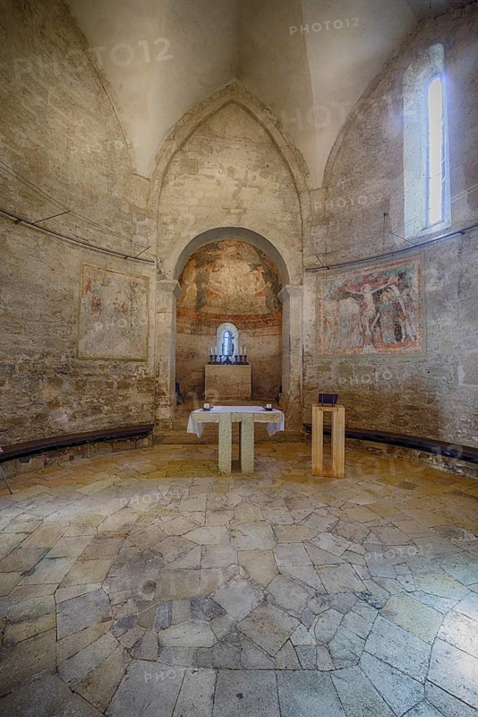Interior of Romanesque ossuary