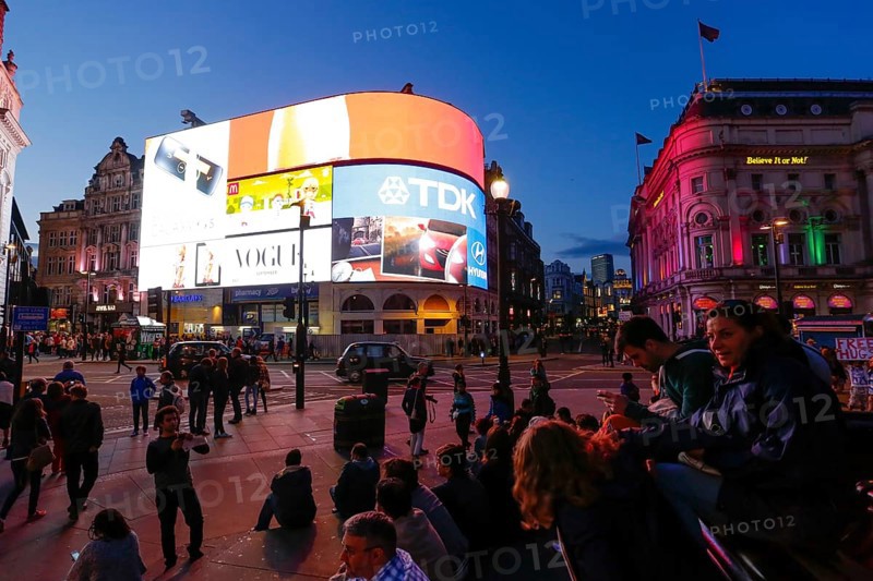 Piccadilly Circus at dusk