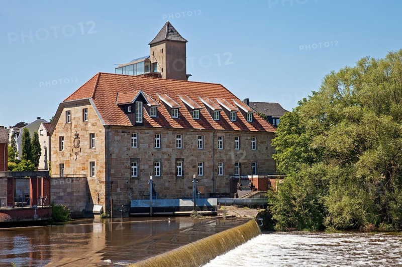 Emswehr weir with the baroque mill