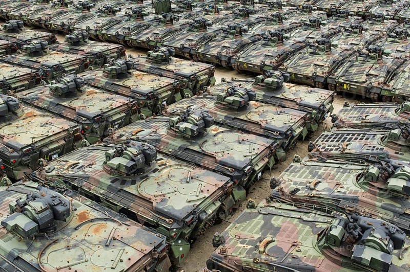 Armored vehicles type Marder awaiting scrapping