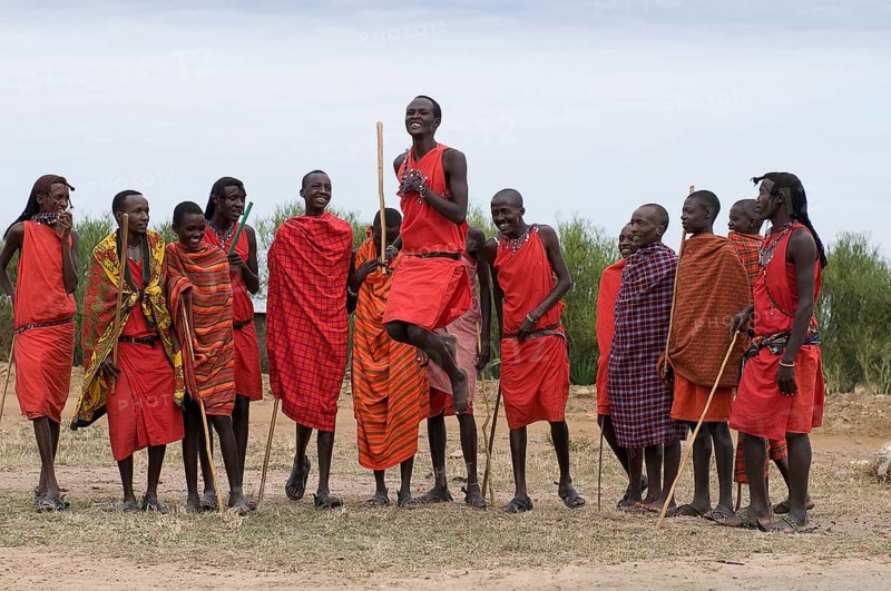 Traditional Masai dance as a show