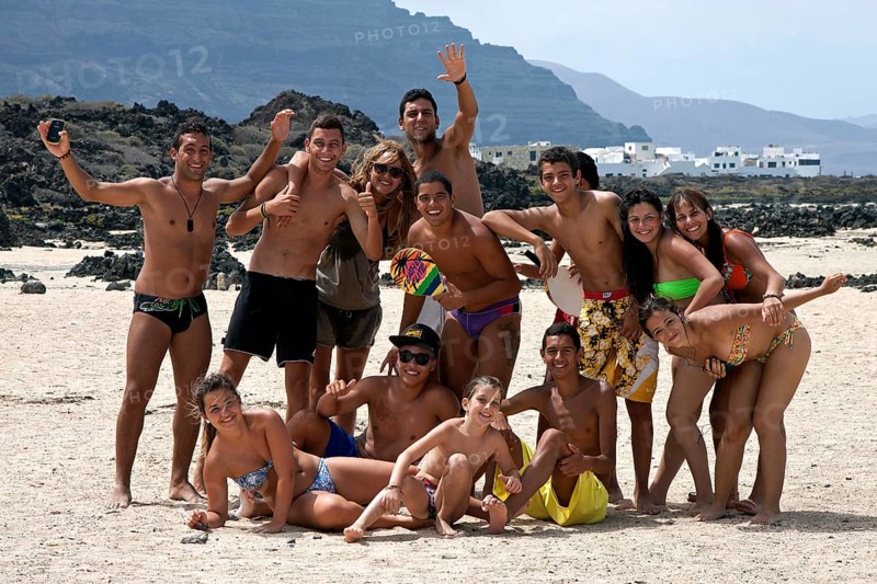 Group of young people on the beach