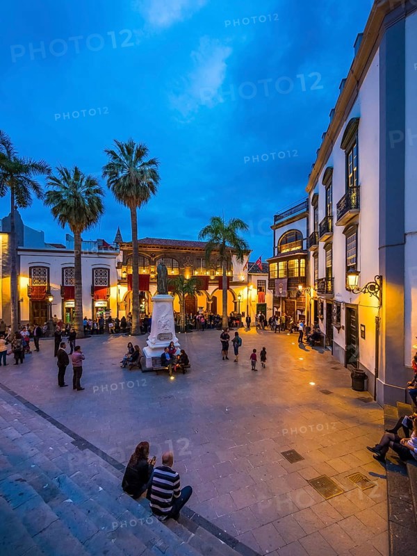View from the church Iglesia Matriz de El Salvador onto the Plaza de Espana