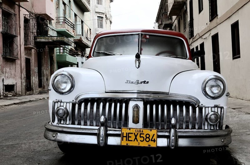 White classic car