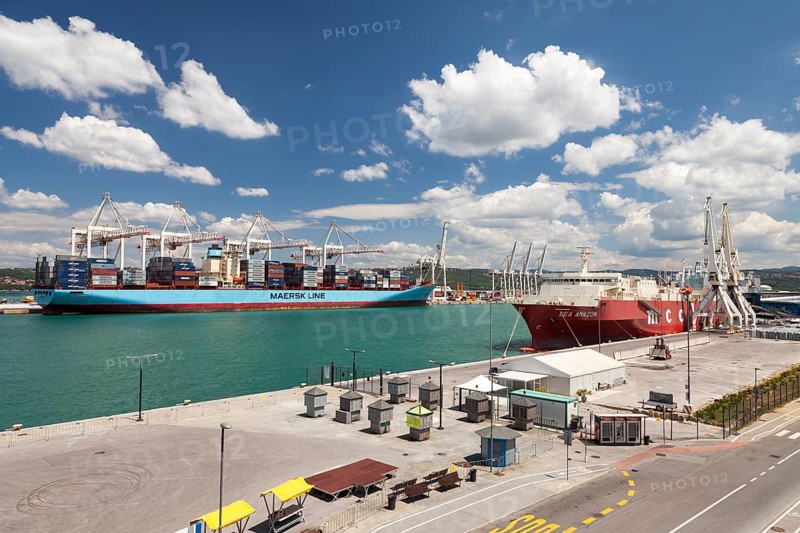 Cargo ships in the port
