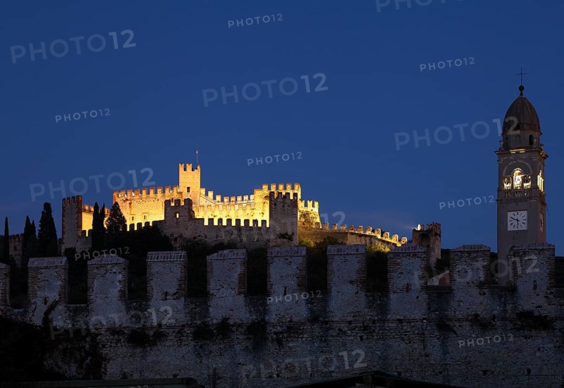 Medieval city walls and the Castle of Soave
