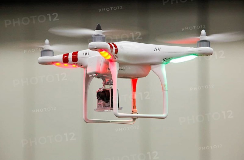An unmanned aerial vehicle or drone