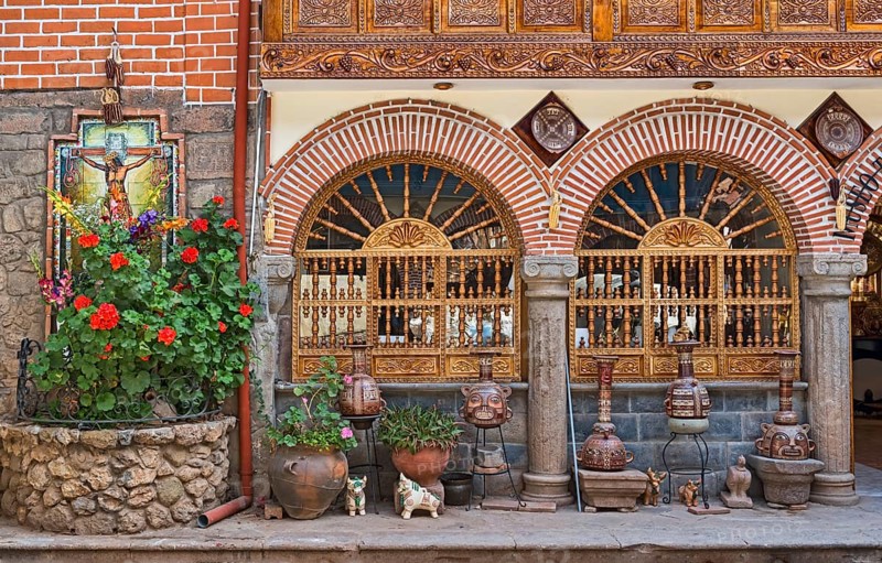 Decorated facade of a house