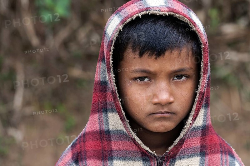 Nepalese boy with hood
