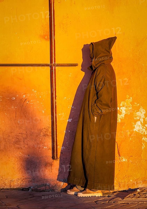 A Moroccan man wearing a typical Djellaba