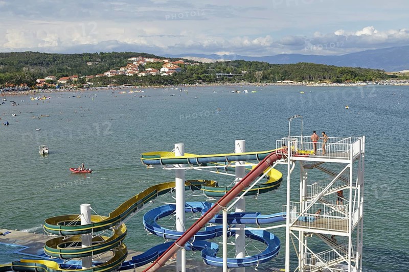 Water slide on San Marino beach