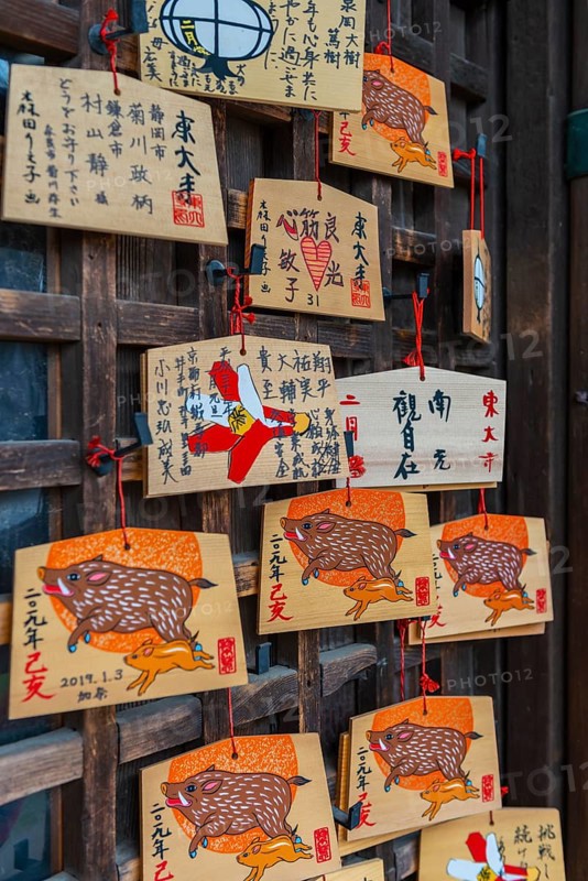 Written wishes to deities on small wooden boards